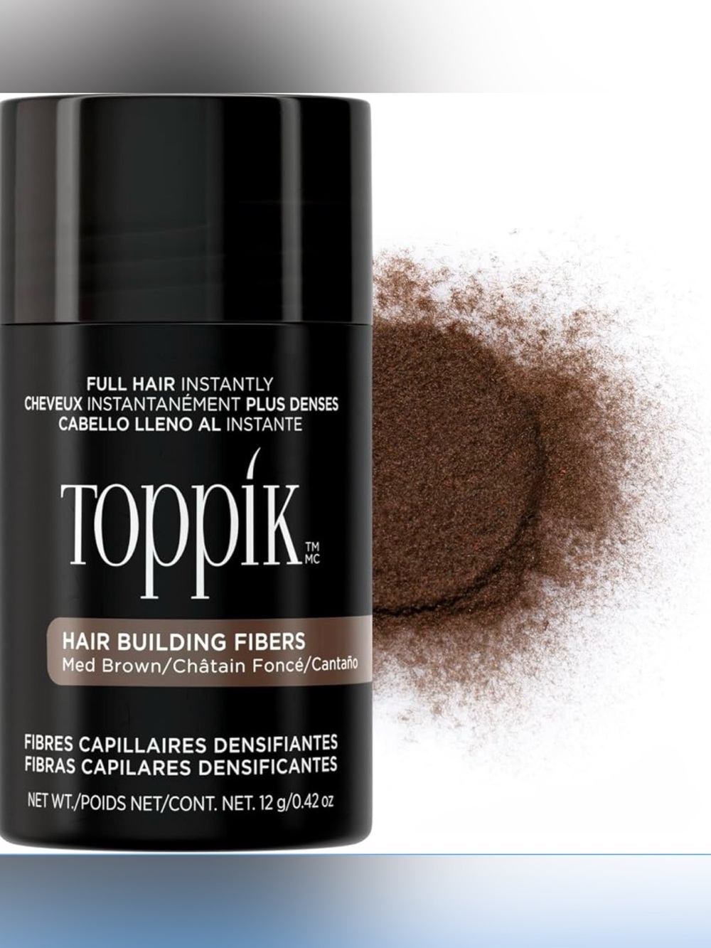 Toppik Hair Building Fibers — Medium Brown — 12 g / 0.42 oz (New / Unused)